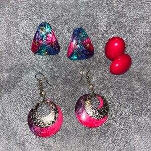 Colorful Statement Earrings Set
